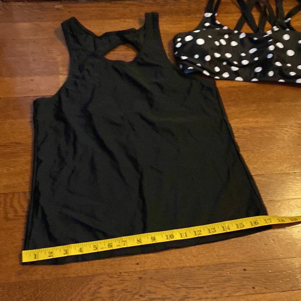 NWOT Yonique SM Black & White Polka Dot 3 Piece Tankini - Picture 13 of 16